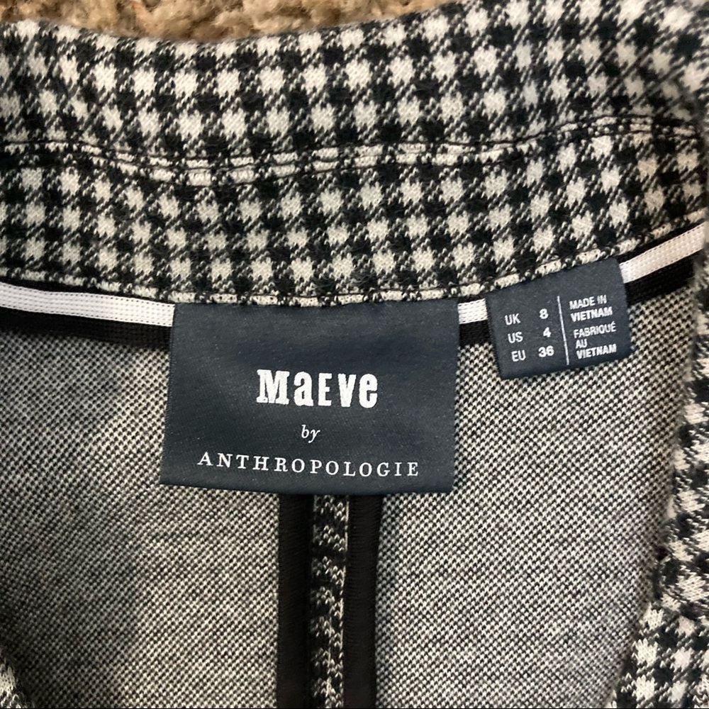 Maeve Anthro Houndstooth A Line Dress Size 8 Black - Picture 6 of 7